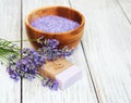 Lavender spa products Royalty Free Stock Photo