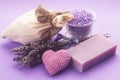 Lavender spa set Royalty Free Stock Photo