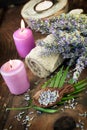Lavender spa setting Royalty Free Stock Photo