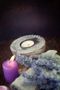 Lavender spa setting Royalty Free Stock Photo