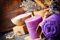 Lavender spa setting Royalty Free Stock Photo