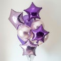 Lavender star shaped foil balloon Royalty Free Stock Photo