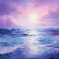 Lavender Symbolism Seascape Abstract Oil Painting Royalty Free Stock Photo