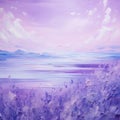 Lavender Symbolism Seascape Abstract Painting On Canvas