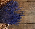 Lavender twigs lying in the basket Royalty Free Stock Photo