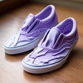 Lavender Vans Slipons: Flowing Surrealism With Lycra Stripes