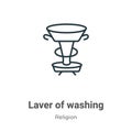 Laver of washing outline vector icon. Thin line black laver of washing icon, flat vector simple element illustration from editable