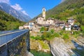 Lavertezzo in the Verzasca Valley  Ticino in Switzerland Royalty Free Stock Photo