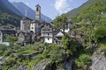 Lavertezzo viilage in mountainous Verzasca Valley Royalty Free Stock Photo