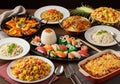 A World of Rice: Diverse International Culinary Feast Royalty Free Stock Photo