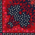 Lavish floral and paisley pattern. Quarter of ethnic shawl in russian style