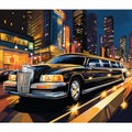 Lavish Limousine Cruising through a Picturesque City