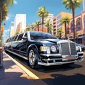 Lavish Limousine Cruising through a Picturesque City