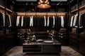 Lavish Luxury male wardrobe interior. Generate Ai