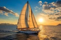 Lavish Luxury yacht sea cruise. Generate Ai Royalty Free Stock Photo