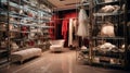 A lavish walk-in closet, showcasing meticulously organized accessories.