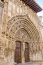 The lavishly decorated entrance of Iglesia de Santa Maria in Requena, Spain Royalty Free Stock Photo