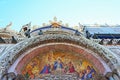 Opulent design of St Mark Basilica facade Venice