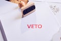 Law act with red veto stamp. Royalty Free Stock Photo