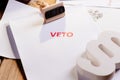 Law act with red veto stamp. Royalty Free Stock Photo