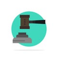 Law, Action, Auction, Court, Gavel, Hammer, Judge, Legal Abstract Circle Background Flat color Icon