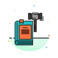 Law, Action, Auction, Court, Gavel, Hammer, Legal Abstract Flat Color Icon Template