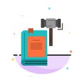 Law, Action, Auction, Court, Gavel, Hammer, Legal Abstract Flat Color Icon Template