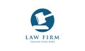 Law And Attorney With Gavel Logo Design Template Royalty Free Stock Photo