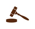 Law and authority lawyer concept, judgment gavel hammer. Auction court hammer bid authority concept symbol.