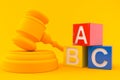 Law background with toy blocks Royalty Free Stock Photo