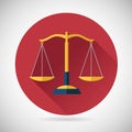 Law Balance Symbol Justice Scales Icon on Stylish Royalty Free Stock Photo