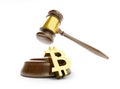 Law bitcoin on a white background 3D illustration, 3D rendering