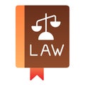 Law book flat icon. Constitutional law color icons in trendy flat style. Judgment gradient style design, designed for Royalty Free Stock Photo