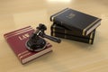 Law Book and gavel on table Royalty Free Stock Photo