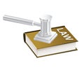Law book and hammer of judge Royalty Free Stock Photo
