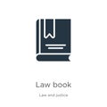 Law book icon vector. Trendy flat law book icon from law and justice collection isolated on white background. Vector illustration Royalty Free Stock Photo
