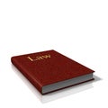 Law book with red leather cover Royalty Free Stock Photo