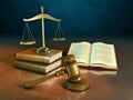 Law books and gavel Royalty Free Stock Photo