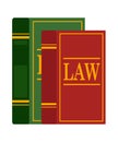 Law books for lawyers and judges isolated on white