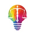 Law logo vector with judicial balance symbolic of justice scale in a pen nib. Royalty Free Stock Photo