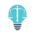 Law logo vector with judicial balance symbolic of justice scale in a pen nib. Royalty Free Stock Photo
