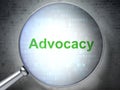 Law concept: Advocacy with optical glass