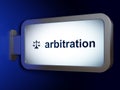 Law concept: Arbitration and Scales on billboard background