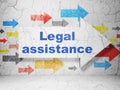 Law concept: arrow with Legal Assistance on grunge wall background