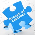 Law concept: Breach Of Contract on puzzle background Royalty Free Stock Photo