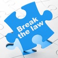 Law concept: Break The Law on puzzle background Royalty Free Stock Photo