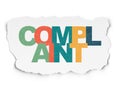 Law concept: Complaint on Torn Paper background Royalty Free Stock Photo