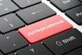 Law concept: Jurisprudence on computer keyboard background Royalty Free Stock Photo