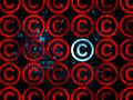 Law concept: copyright icon on Digital background Royalty Free Stock Photo