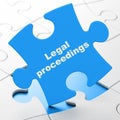 Law concept: Legal Proceedings on puzzle background Royalty Free Stock Photo